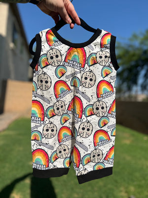 RTS jason for pres Shorts Romper - Teeny Bug Creations