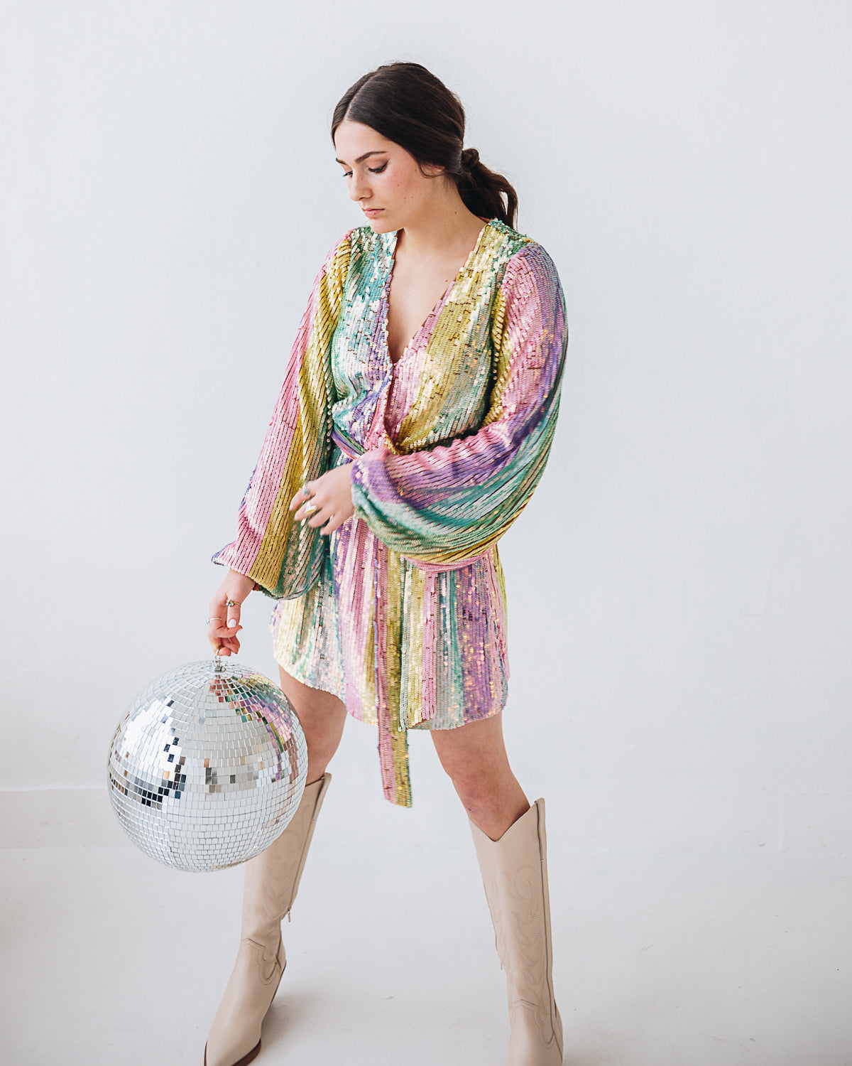 Emi Mini Dress ~ Rainbow Sequins – Show Me Your Mumu