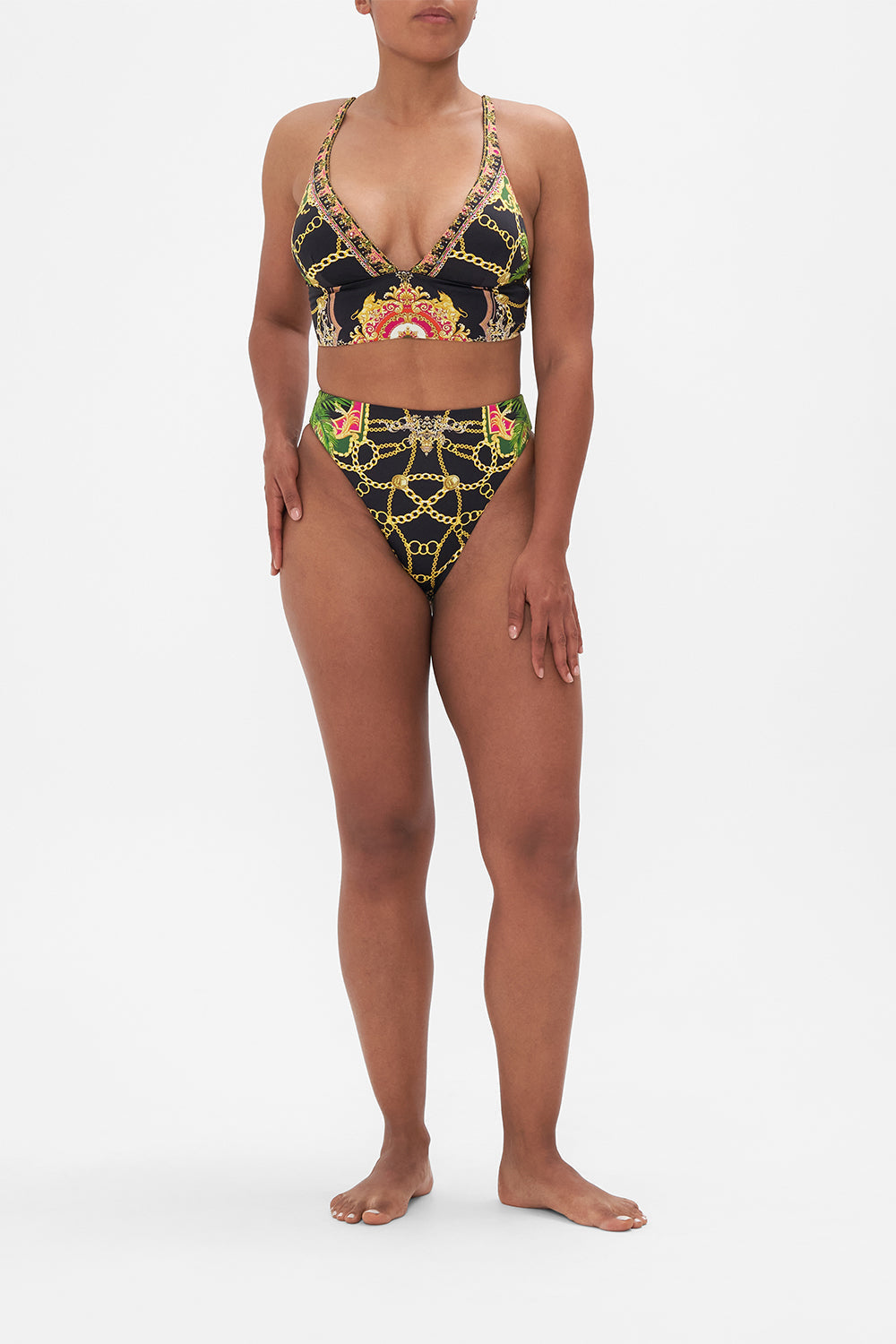 Camilla Wide Band Hi Tri Bra Jealousy And Jewels In Black
