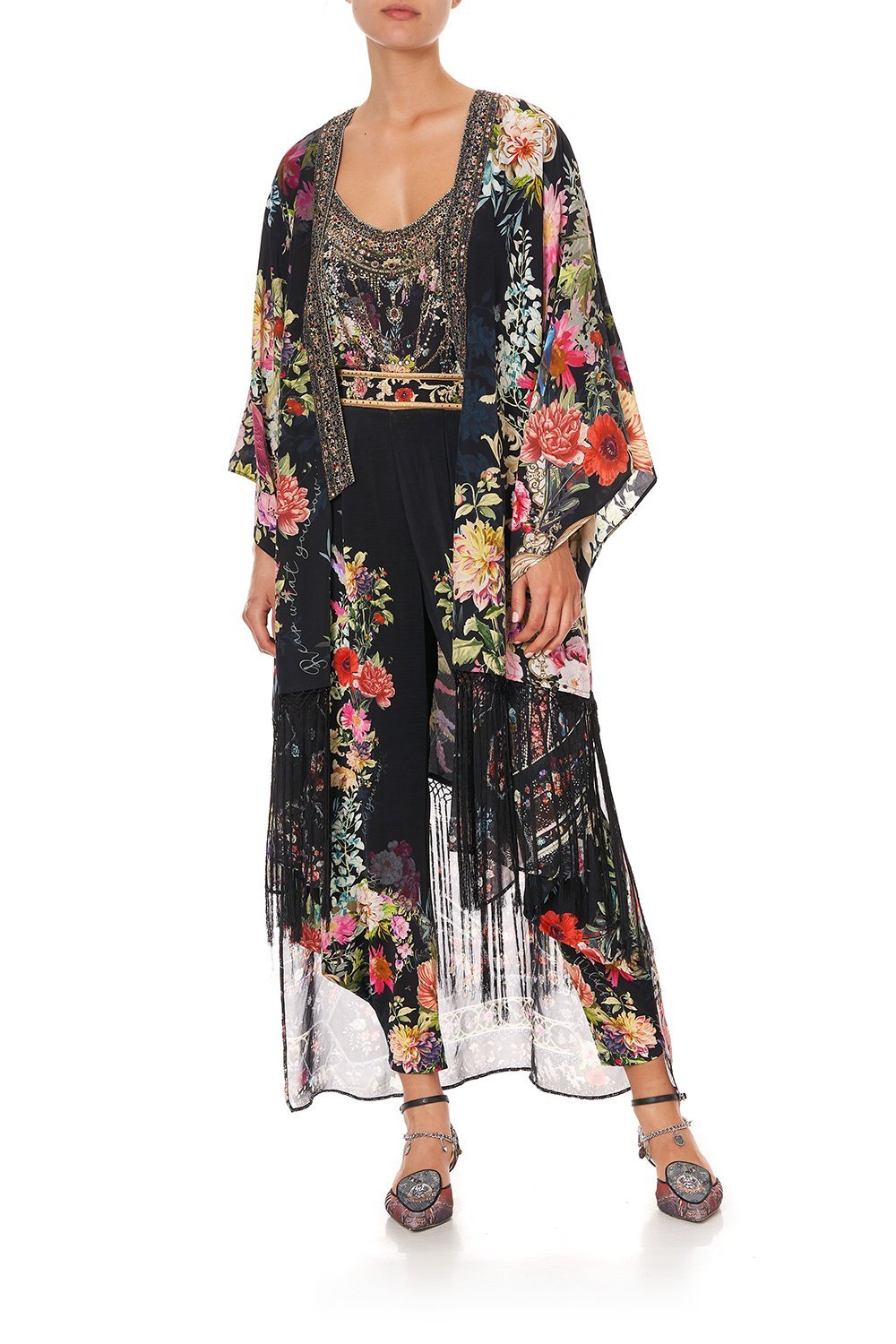 KIMONO WITH LONG UNDER LAYER HAMPTON HIVE – CAMILLA