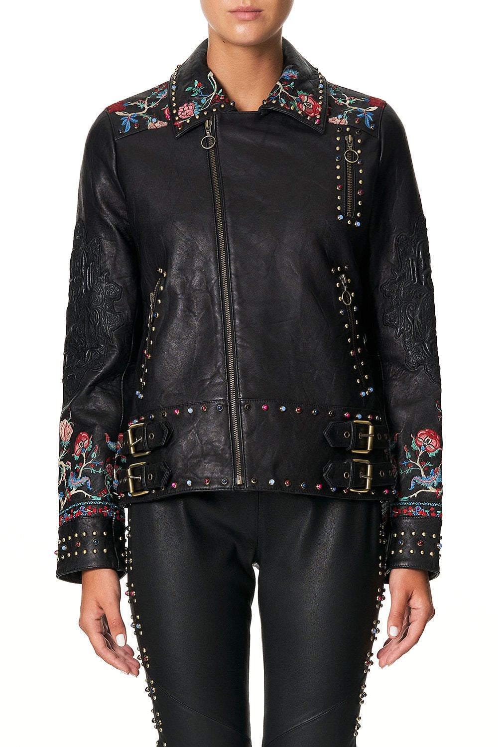 STUDDED BIKER JACKET HAUTE PROVINCIAL – CAMILLA