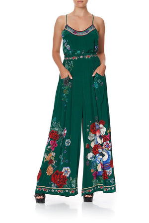 WIDE LEG PANT WITH GATHERED POCKETS EMERALD'S ORBIT – CAMILLA