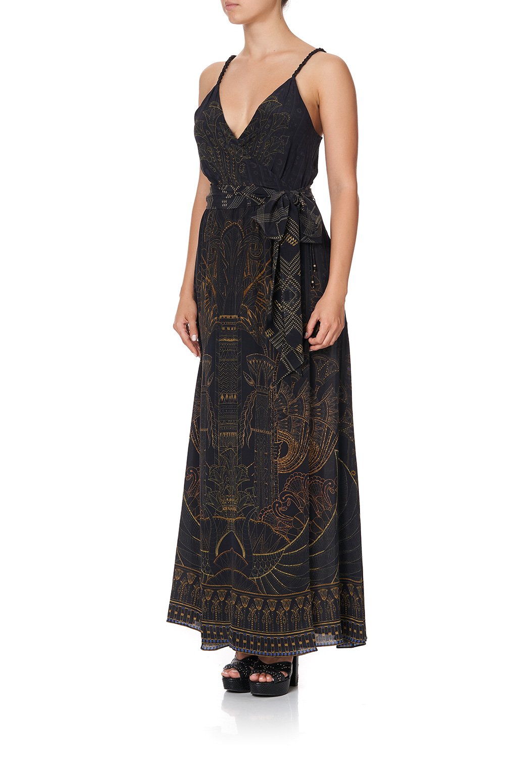 WRAP DRESS WITH TWIST STRAPS COBRA KING – CAMILLA