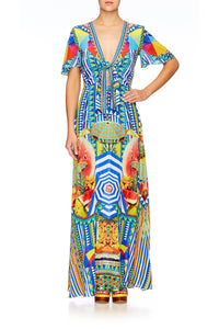 camilla tie front maxi dress