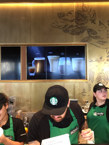 Starbucks Italy Coffee drinks featuring fferrone glasses