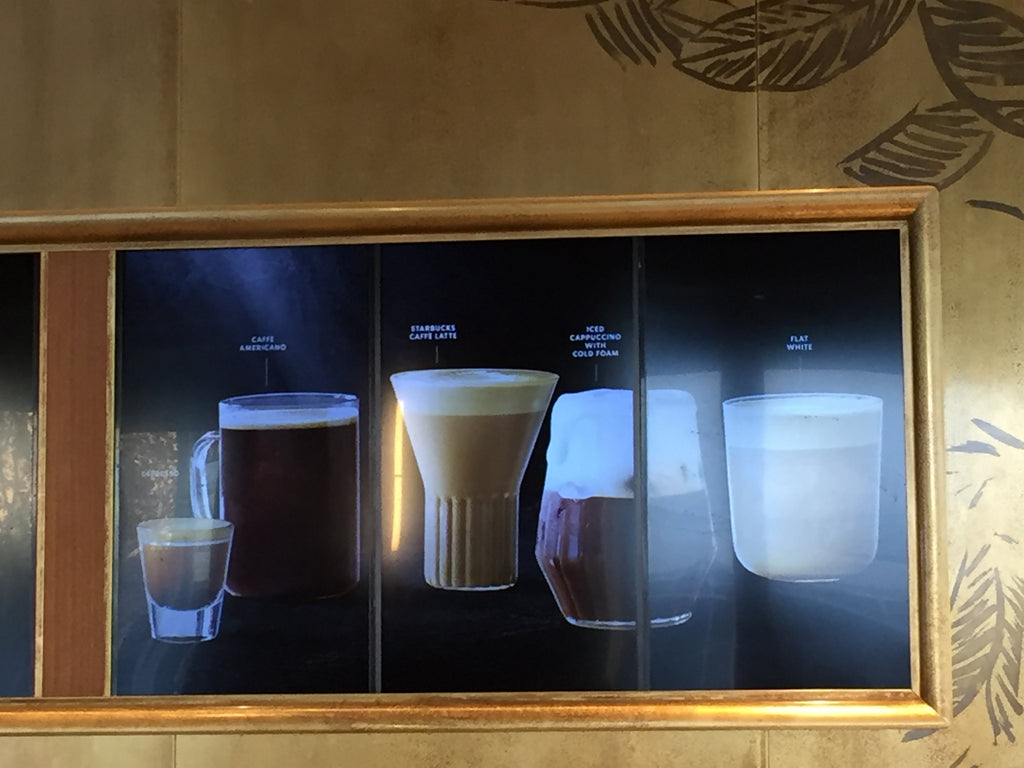 Starbucks Italy - menu board - rila glasses and Mixed glasses fferrone design