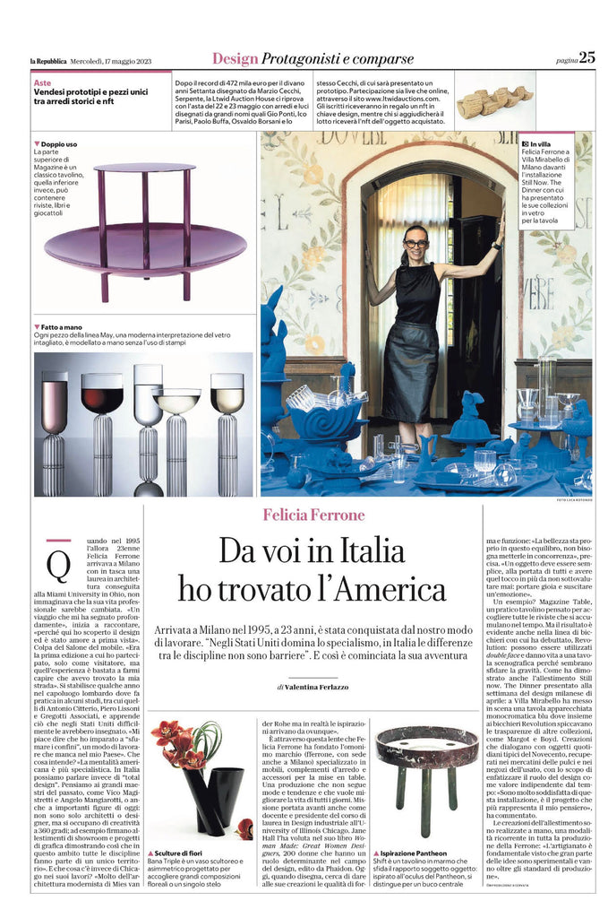 felicia ferrone in La Repubblica Design