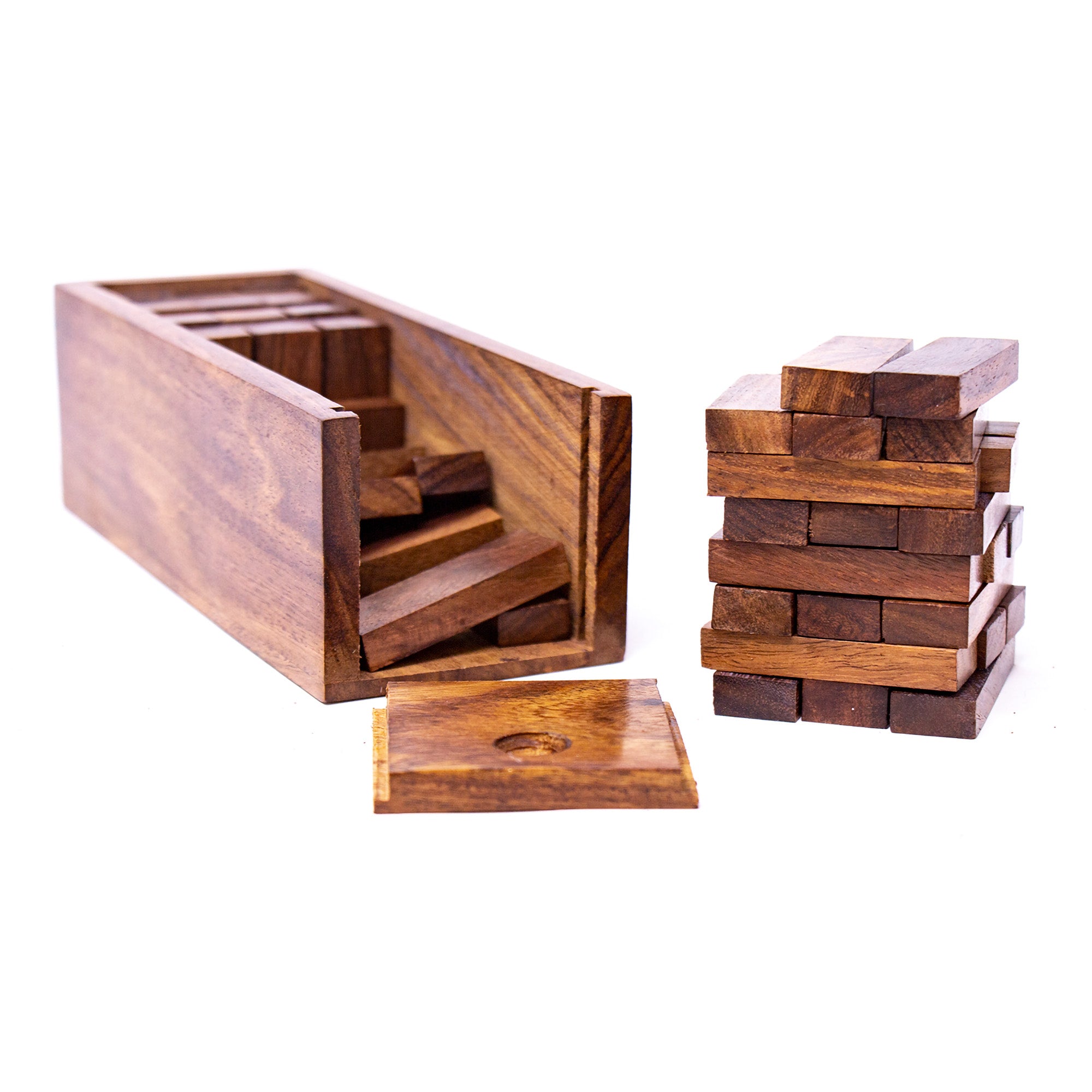 Handmade Sheesham Wood Jenga Game - Global Crafts Wholesale