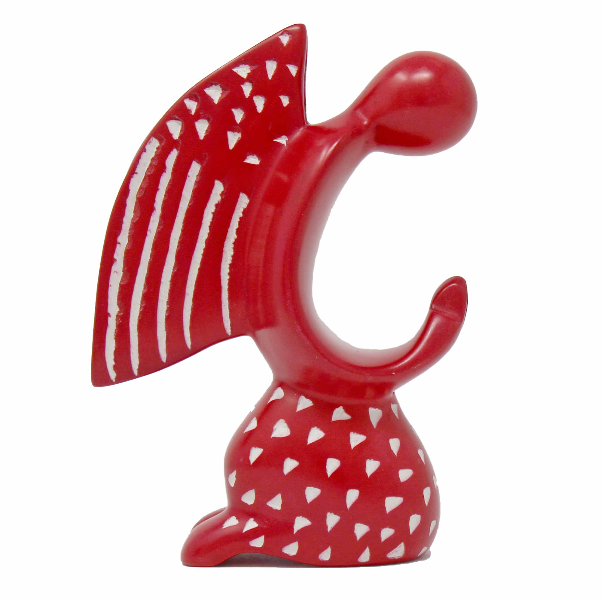 Redaktør mumlende spansk Soapstone Praying Angel Sculpture - Red Finish - Global Crafts Wholesale