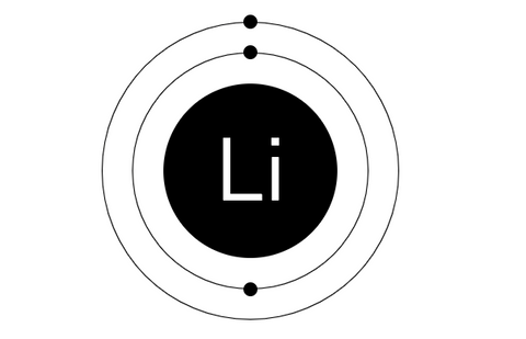 Die Elektronenkonfiguration von Lithium im Schalenmodell