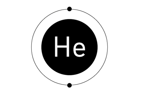 Die Elektronenkonfiguration von Helium im Schalenmodell