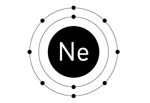 Die Elektronenkonfiguration von Neon im Schalenmodell