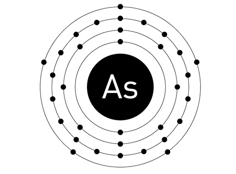 Die Elektronenkonfiguration von Arsen im Schalenmodell