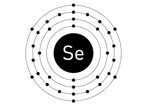Die Elektronenkonfiguration von Selen im Schalenmodell