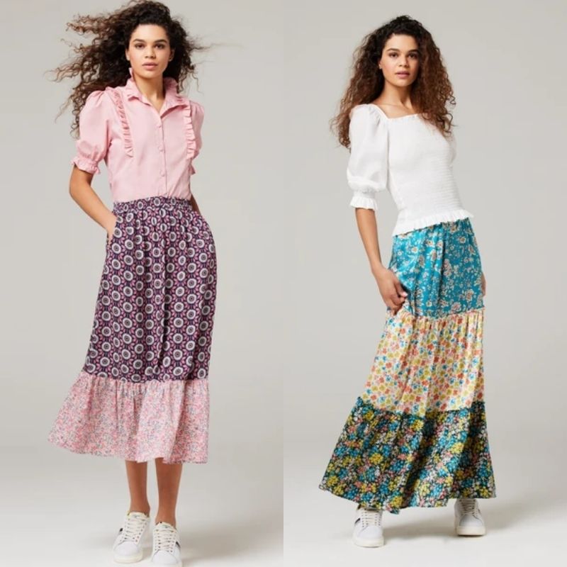 Maxi floral print skirts