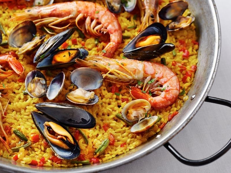 Spanish seafood paella