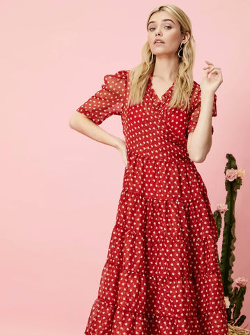 Scarlet Whistle Midi Wrap Dress