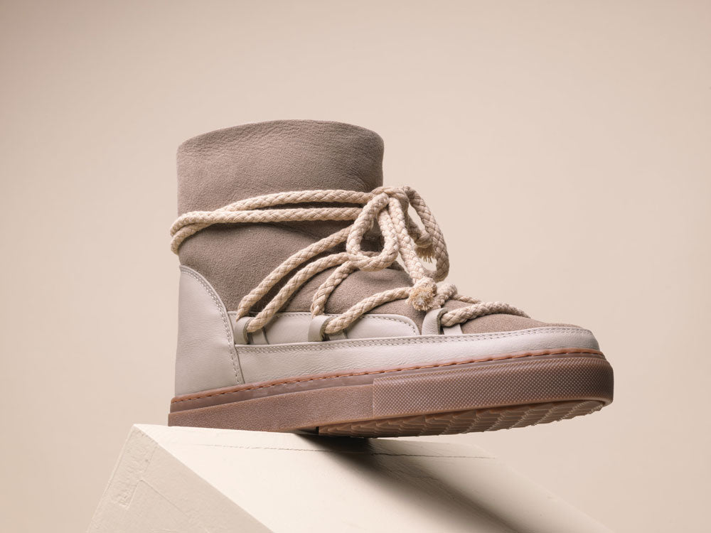 INUIKII Classic sneaker wedge boots in beige