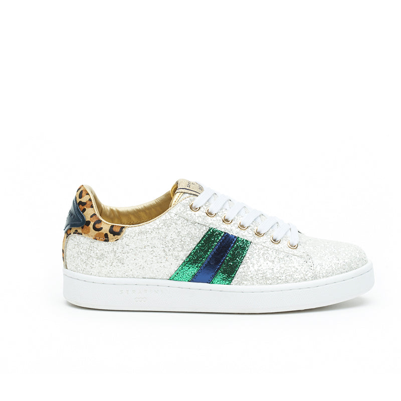 white glitter trainers