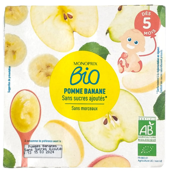 Monoprix Organic Baby Food - Apple Banana (90g)