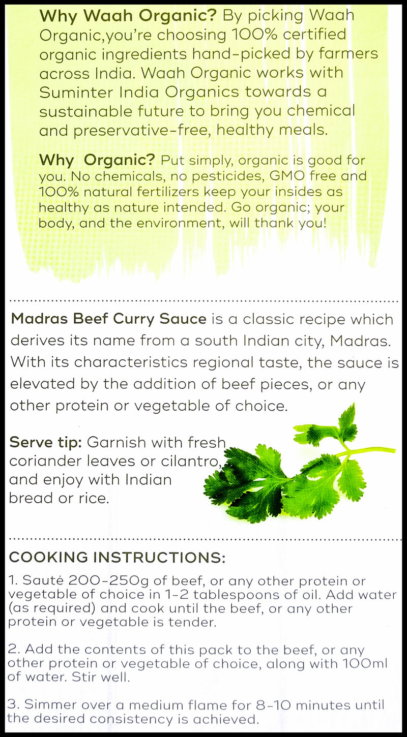 Waah Organic Simmer Sauce - Madras Curry (300g) - Organics.ph