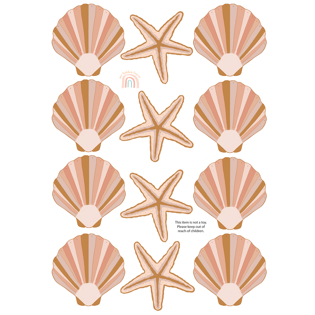 Shell and Starfish Wall Decals - earthy – My Hidden Forest