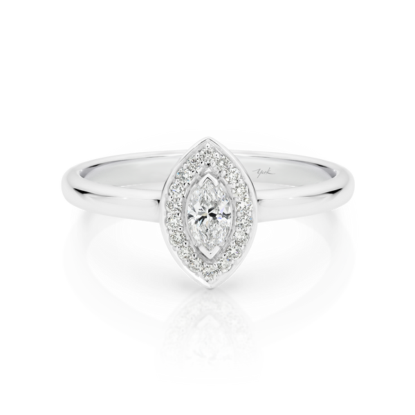Marquise Diamond Halo Ring – York Jewellers AU
