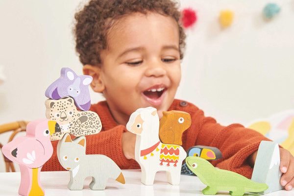 What are the benefits of animal figurines in toddler play?