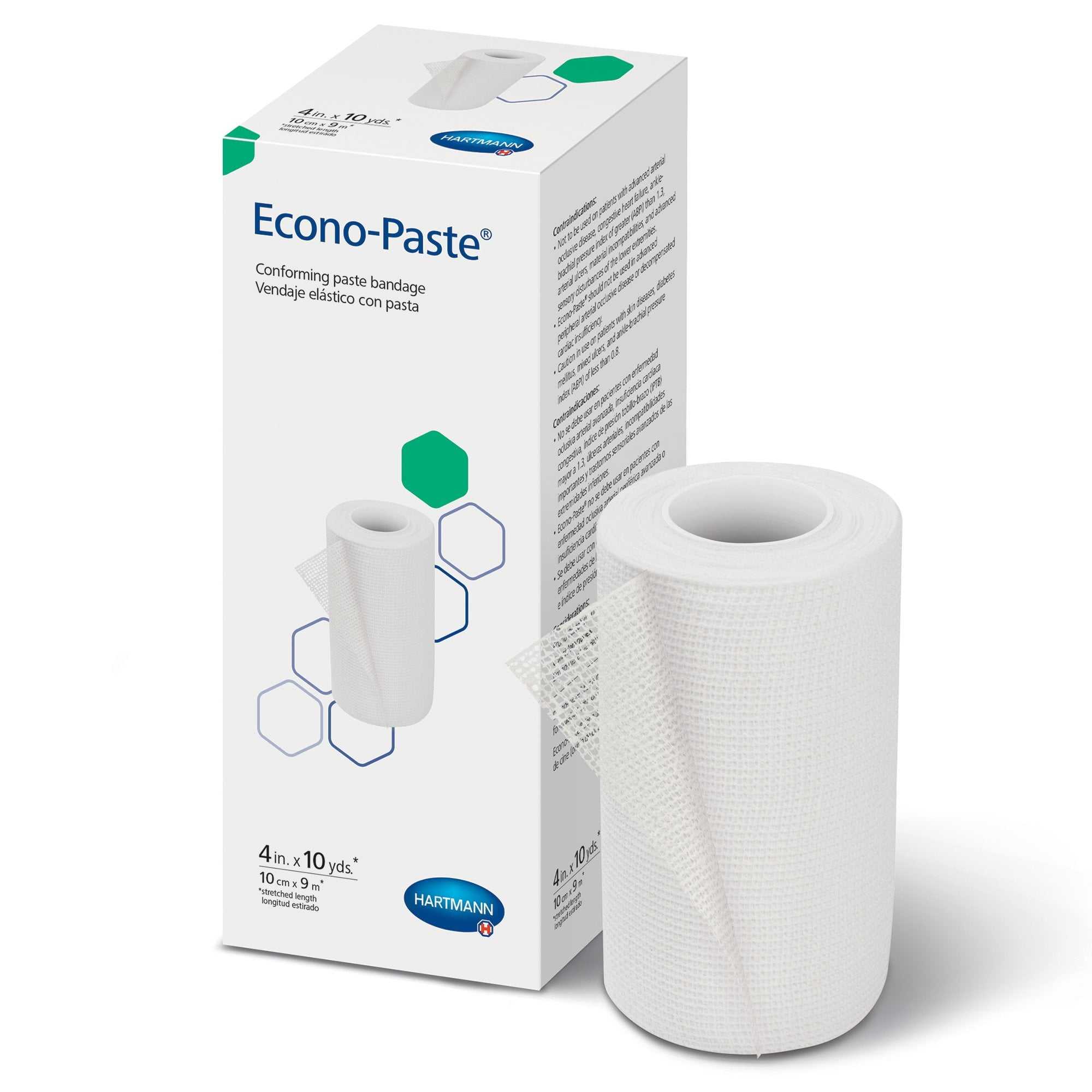 Hartmann Econo-Paste Knitted Gauze Unna Boot Bandage White NonSterile 4" x 10 Yd