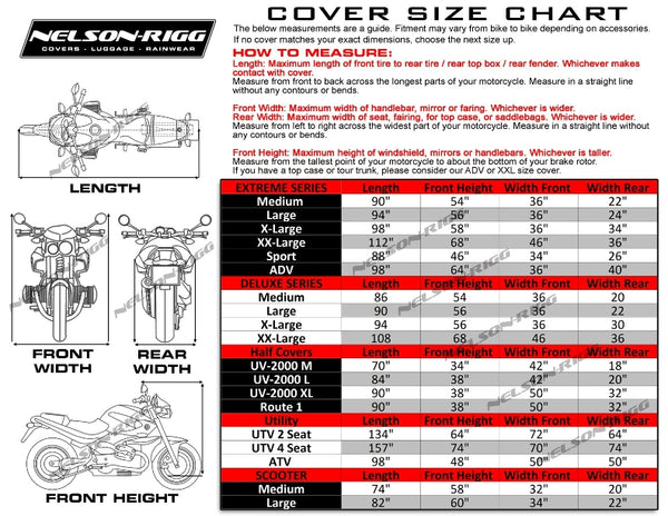 Nelson-rigg motorcycle size chart