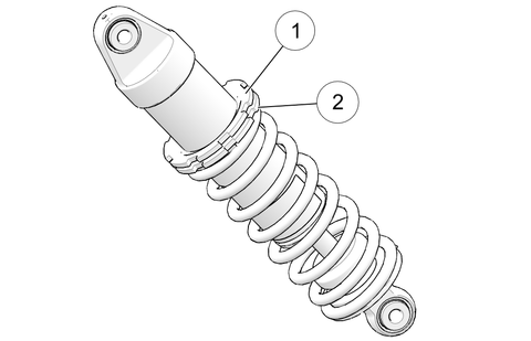 Victory motorcycle shock absorber drawing showing how to adjust preload