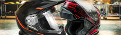 Motorcycle modular helmet and open face helmet