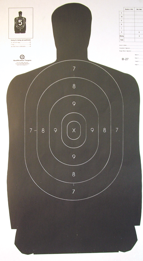 B-27E (CB) BLACK (30 X 21) (50 Target Pack) (FREE SHIPPING) - CHL Targets