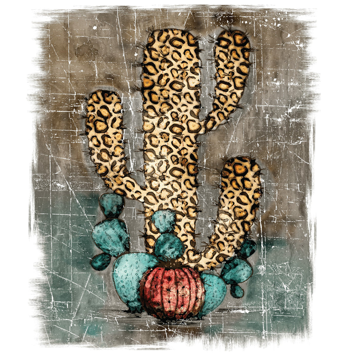 Leopard Cactus Distressed Sublimation Transfer – Wills Creek Designs