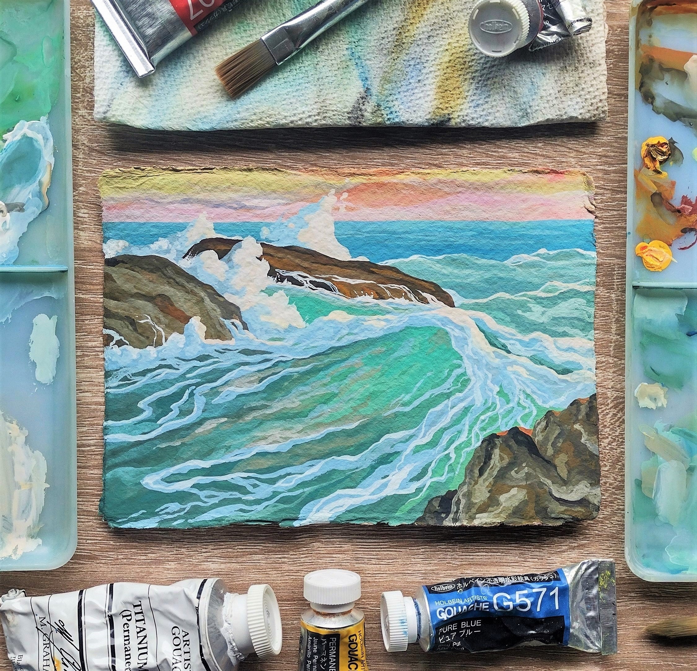 After Edgar Payne: "Marinescape" (Original Gouache Sketch)