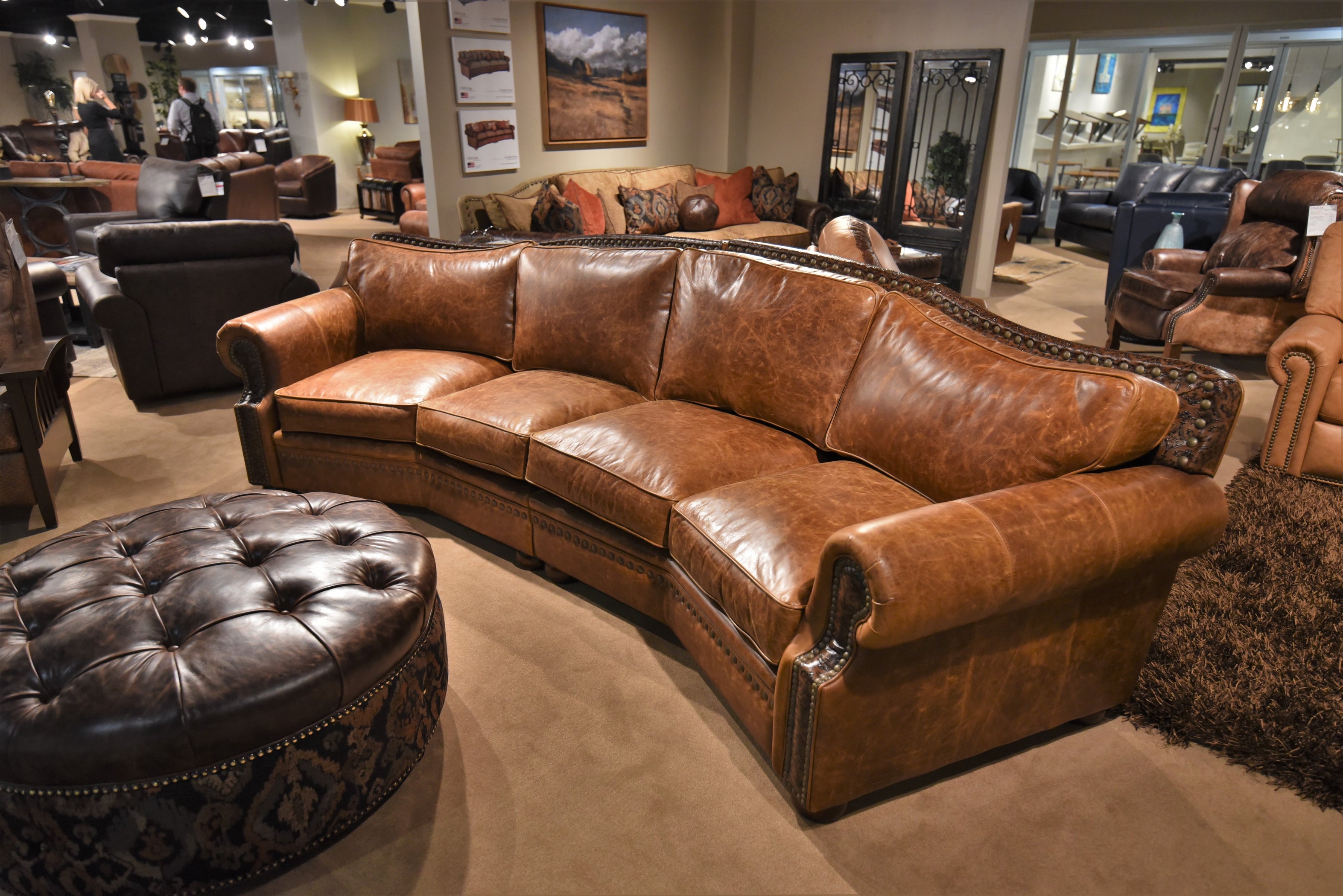 omnia leather conversation sofa