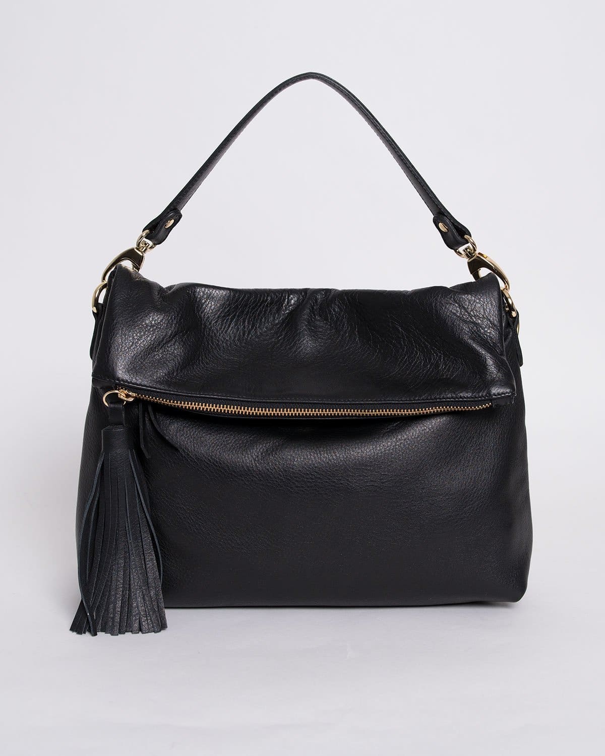 Kaylee - Black Leather Handbag Made in NYC | Pietro NYC