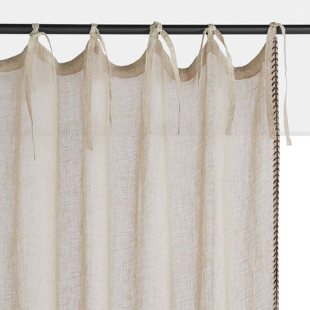 linen effect tie top curtains for seaside interiors