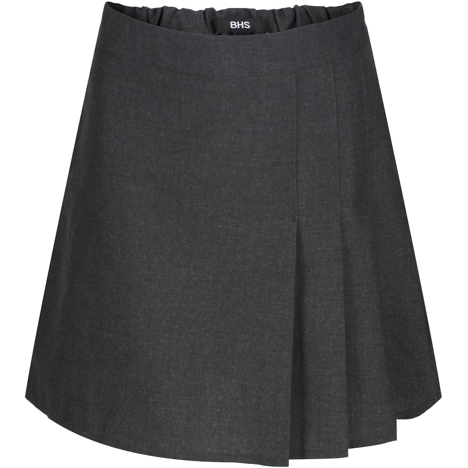 Ages 4-13 Girls School Skirt Adjustable Waist Black Grey Pleated ...