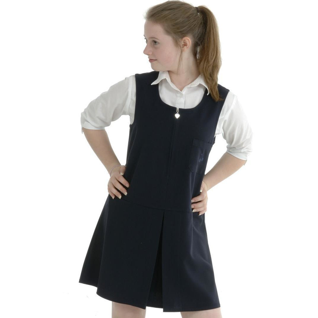 girls navy pinafore