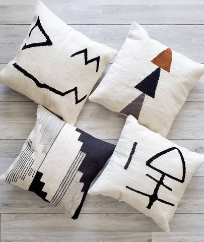 neutral wool throw pillows