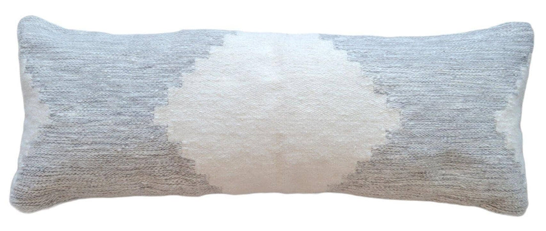 Moroccan Pillow - Lumbar Thick-n-Thin - Saraya - Grey