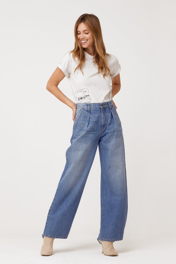 씨위진 SIWY Denim Lorna - Dart Front Wide Pants - Sweep The Floor