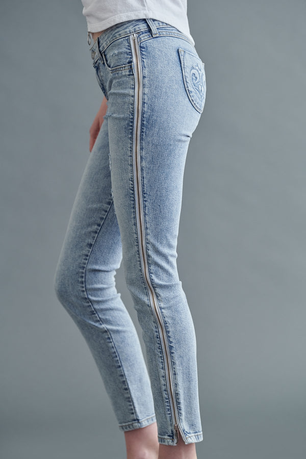 씨위진 SIWY Denim Zoey - Sig. Side Zip Skinny - In Too Deep