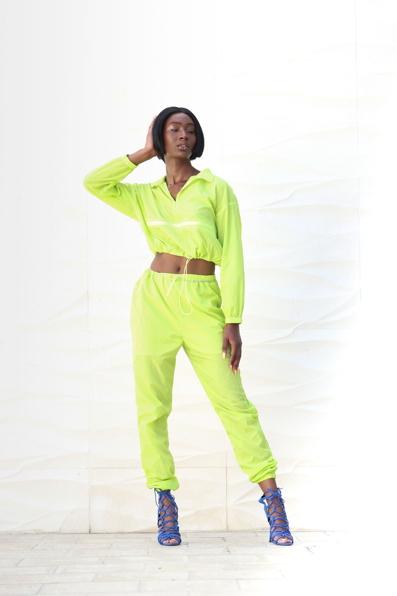 neon green sweatsuit