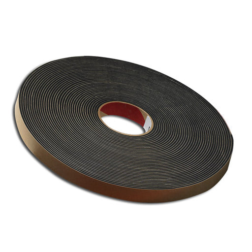 1/4 Thick Wear-Resistant Foam Strip, 50’ Length, Black, Acrylic Adhesive