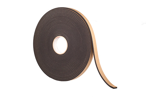 1/8” Thick Neoprene Foam Strip, 1” Width x 50' Length, Black, Pres-Bond