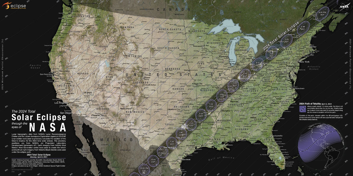NASA's map of totality path