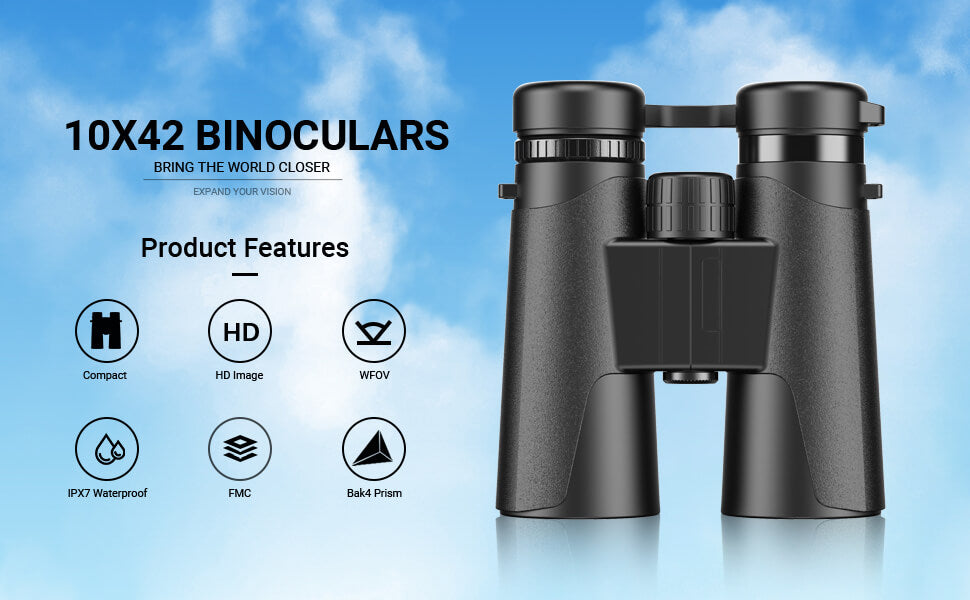 Apexel 10X42 Binoculars with High Magnification and Clear Optics