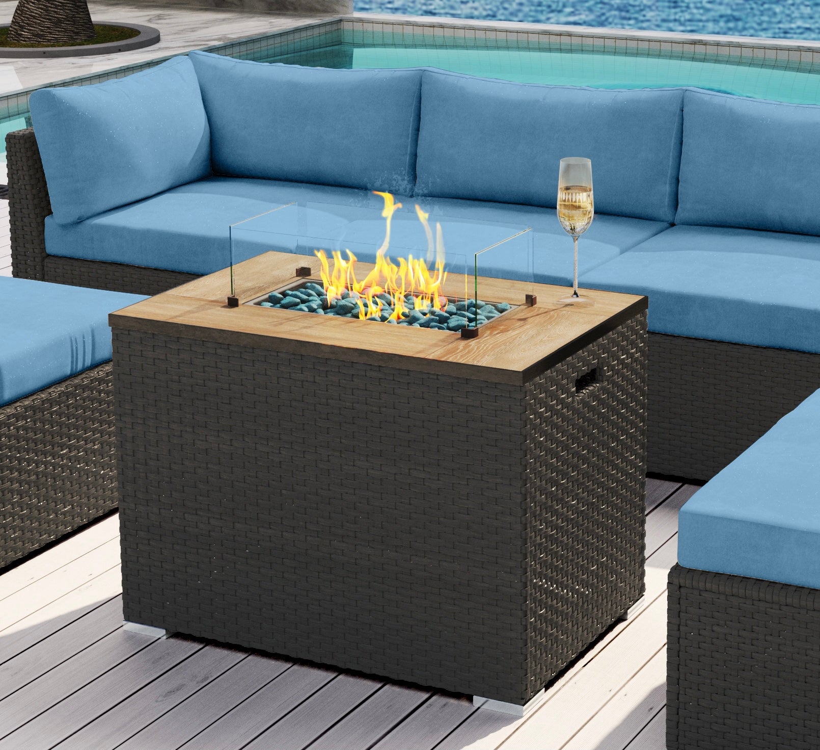 dark grey rattan garden furniture